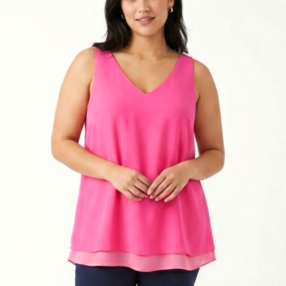 LILLY PULITZER Top Reversible Pink Sleeveless Florin Women Large NEW NWOT